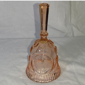 Vintage Fenton Glass Pink Heart Shape Top Bell